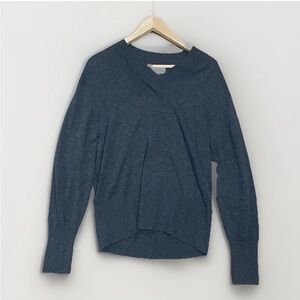 Treasure & Bond Women Viscose Cozy V-Neck Sweater Small Dark Gray Minimalist NWT